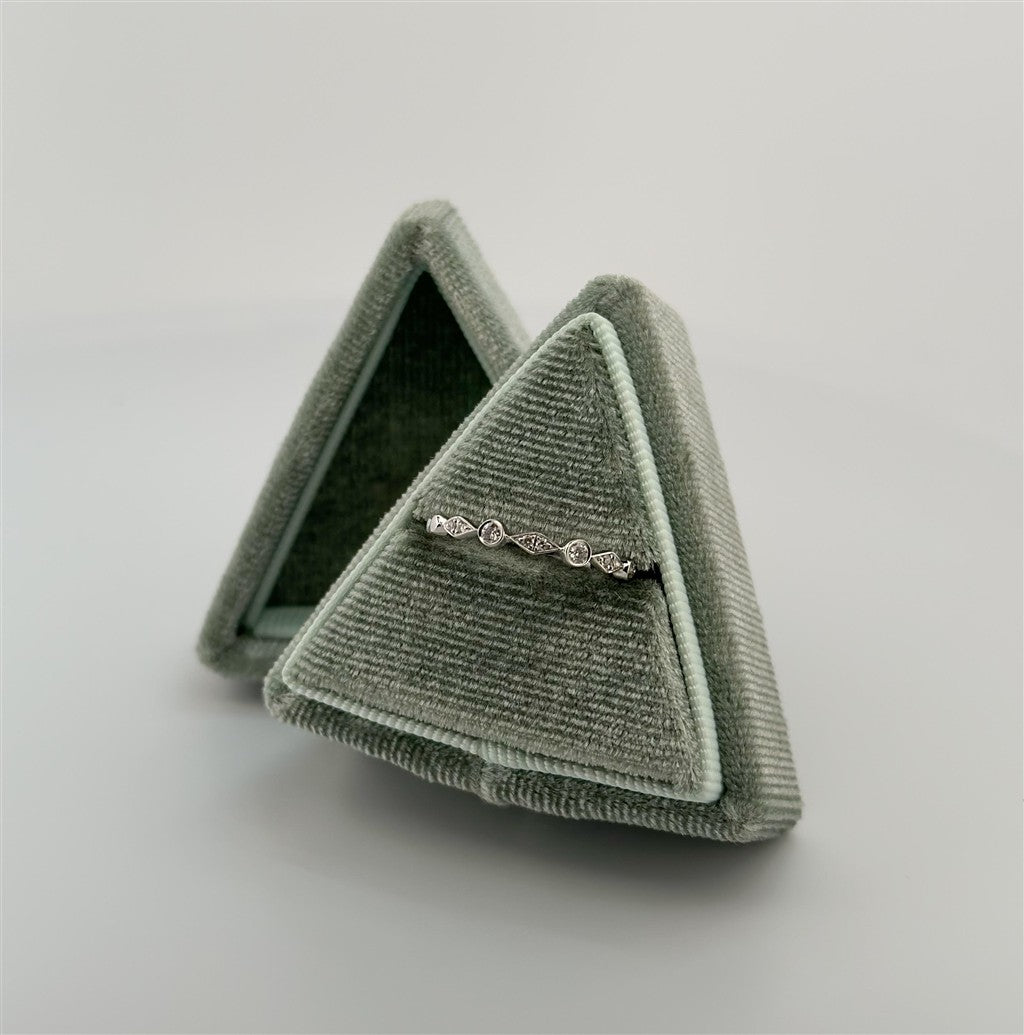 White Gold Vintage Inspired Stackable Ring