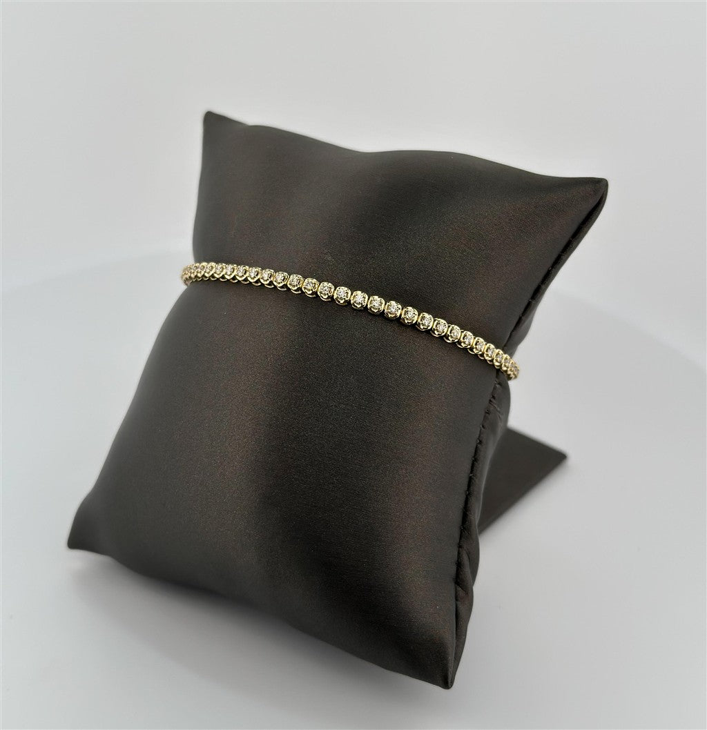 Yellow Gold Lab Grown Diamond Tennis Bracelet