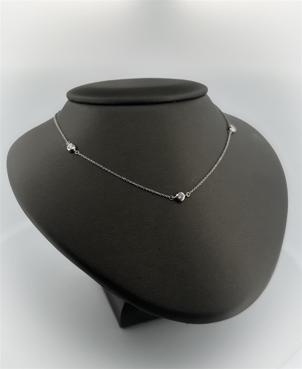 White Gold Diamond By The Yard Necklace