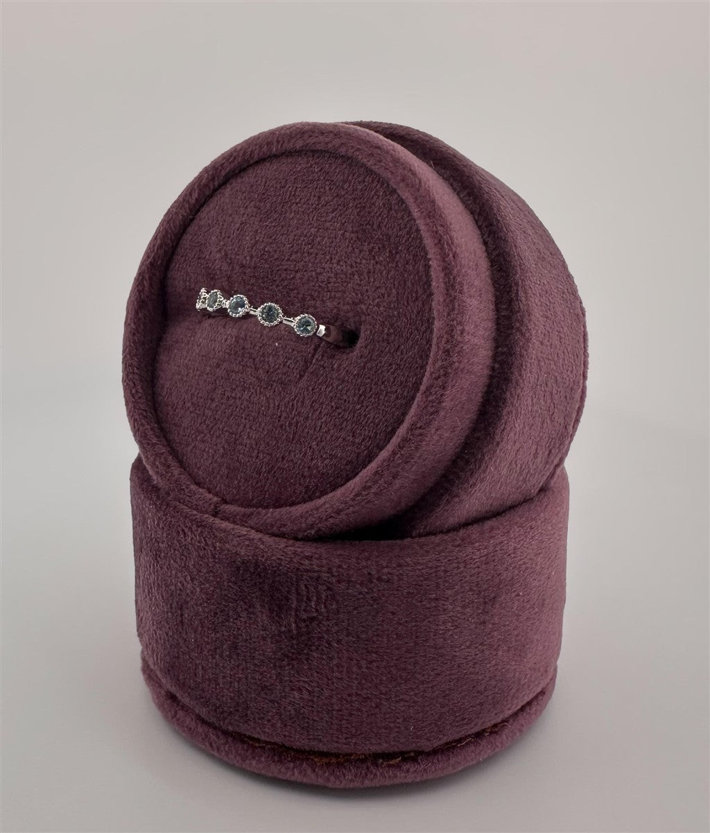 White Gold Blue Topaz Stackable Ring