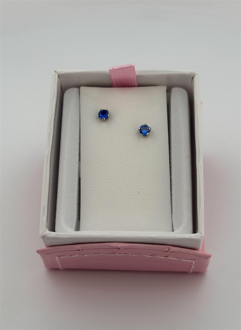 Childrens Sterling Silver September Birthstone Earrings