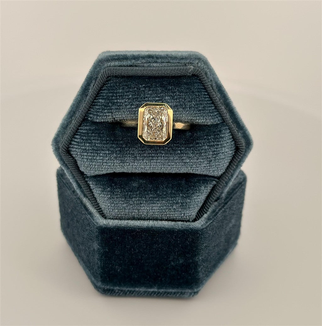 Yellow Gold Lab Grown Diamond Bezel Set Engagement Ring