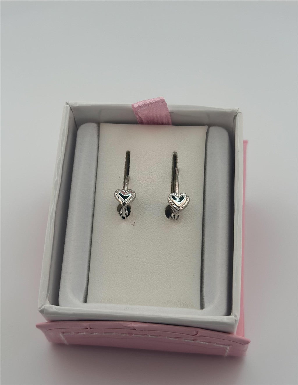 Sterling Silver Heart Leverback Earrings