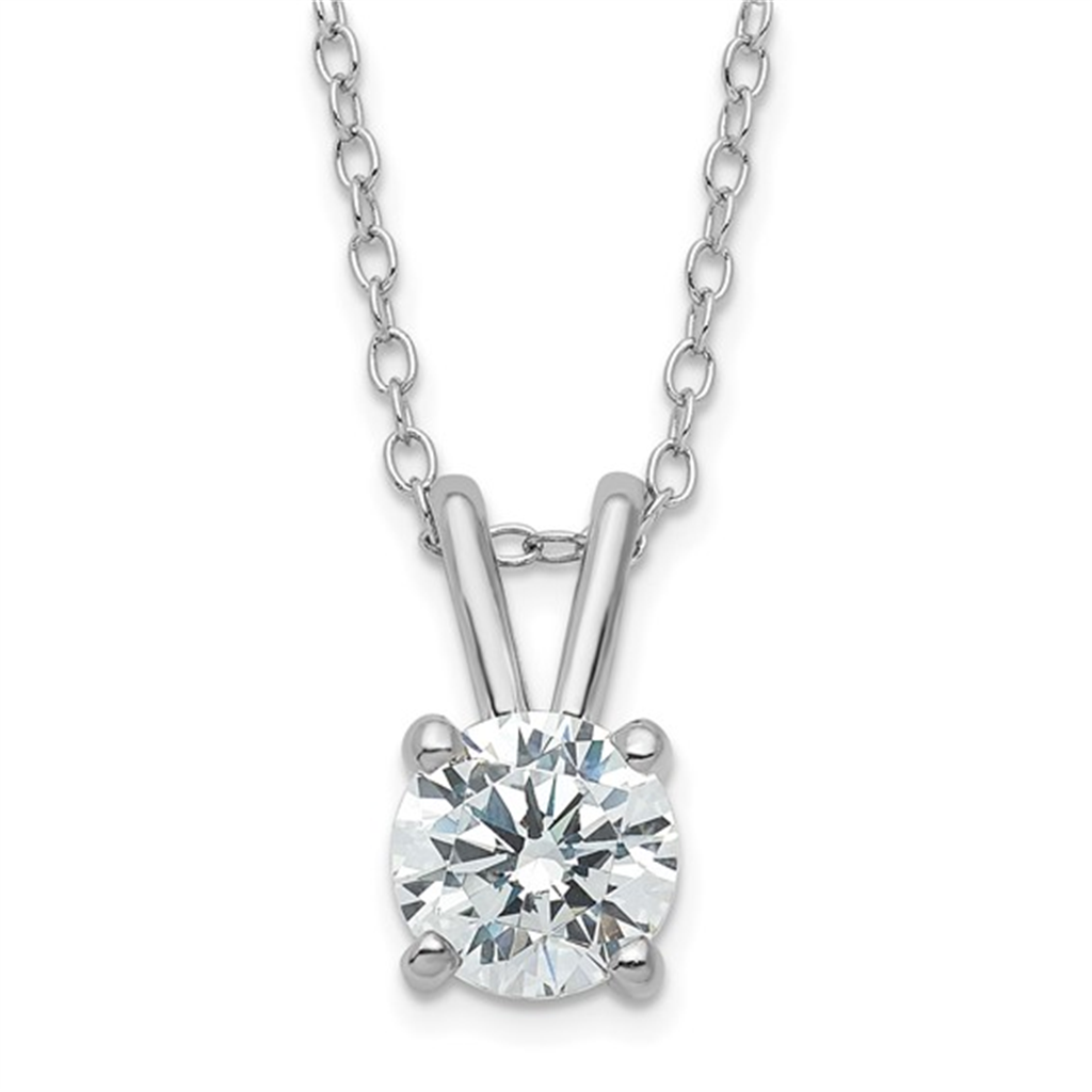 Sterling Silver CZ Solitaire Necklace