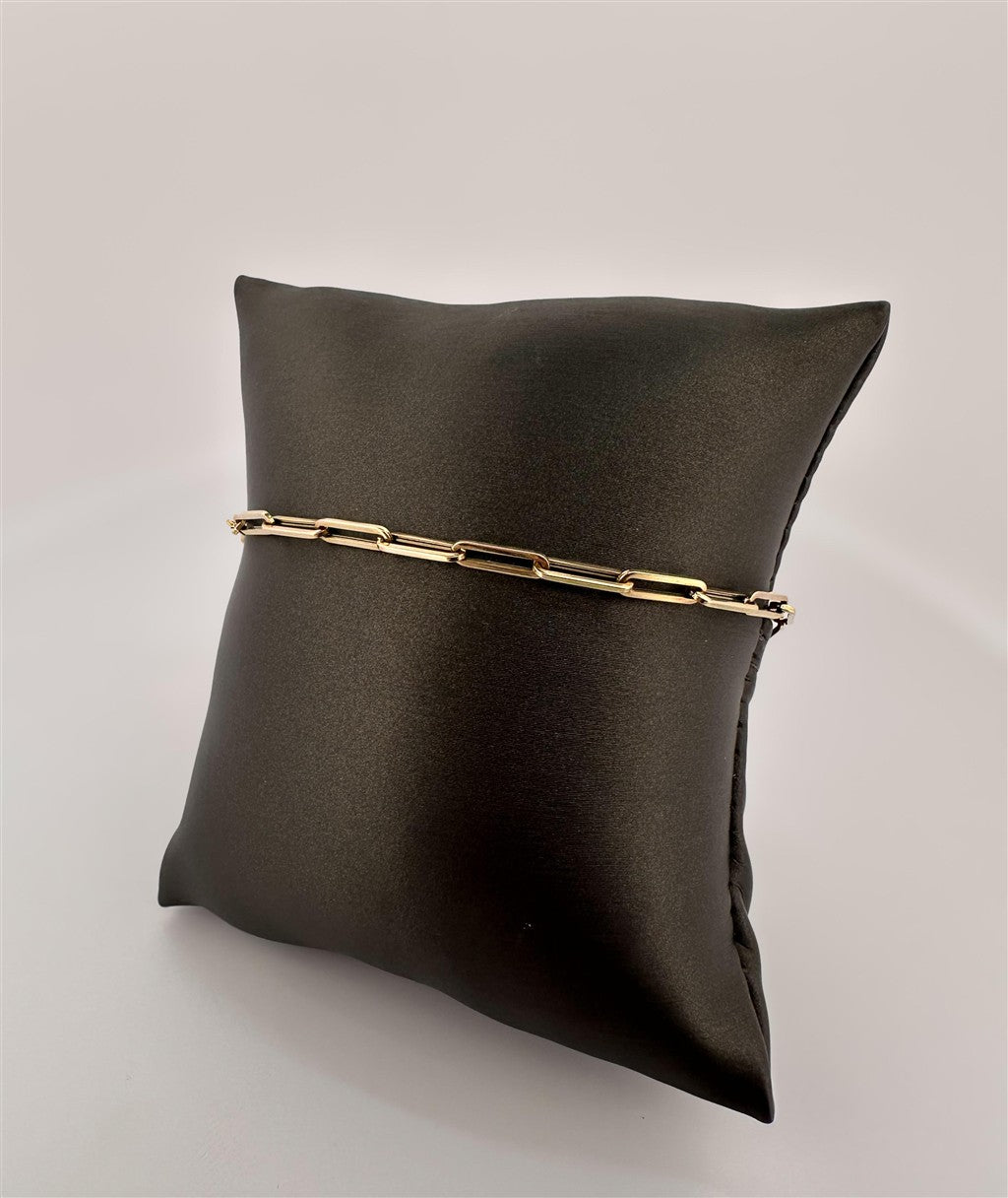 Yellow Gold Paper Clip Bracelet