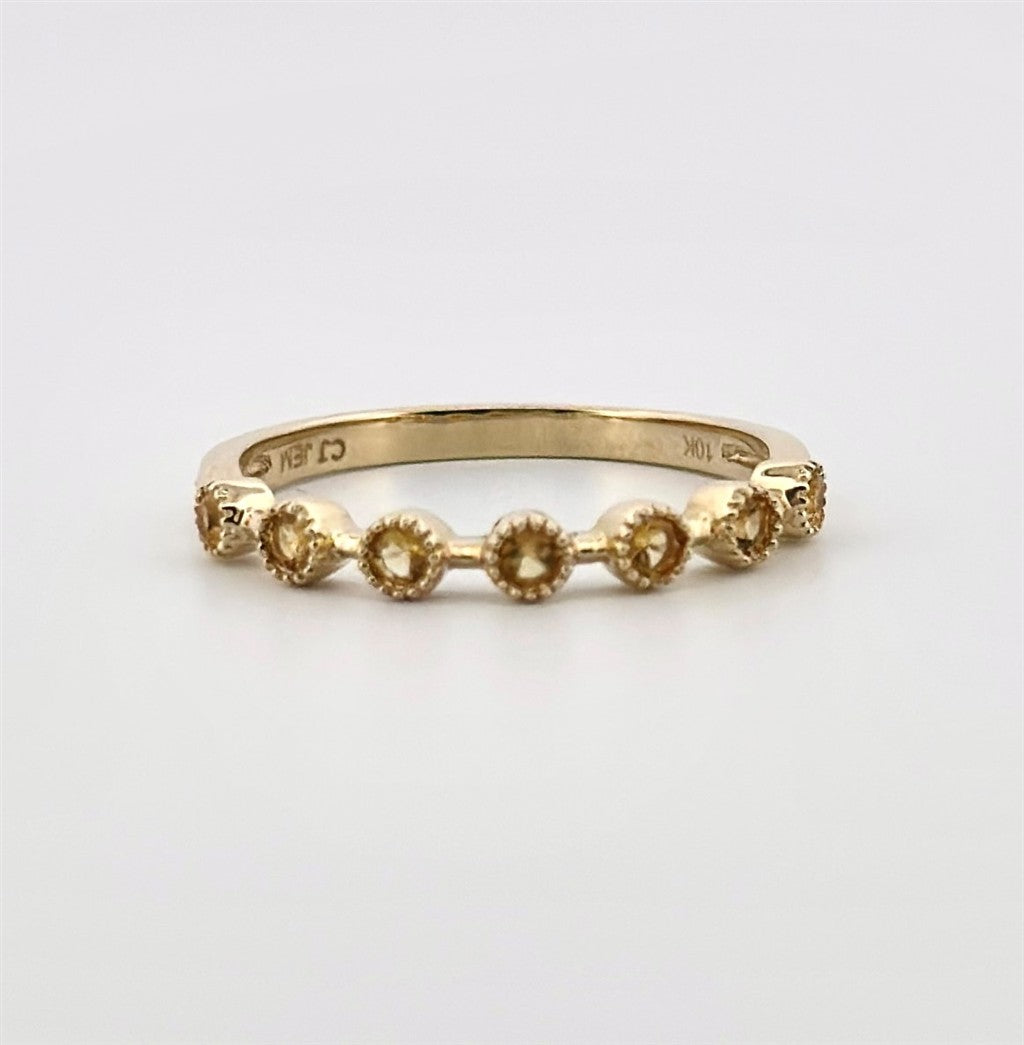 Yellow Gold Citrine Stackable Ring