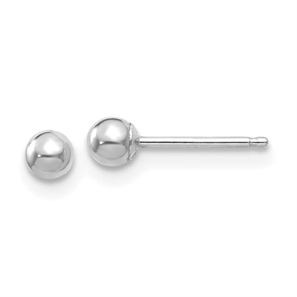 White Gold Ball Post Earrings