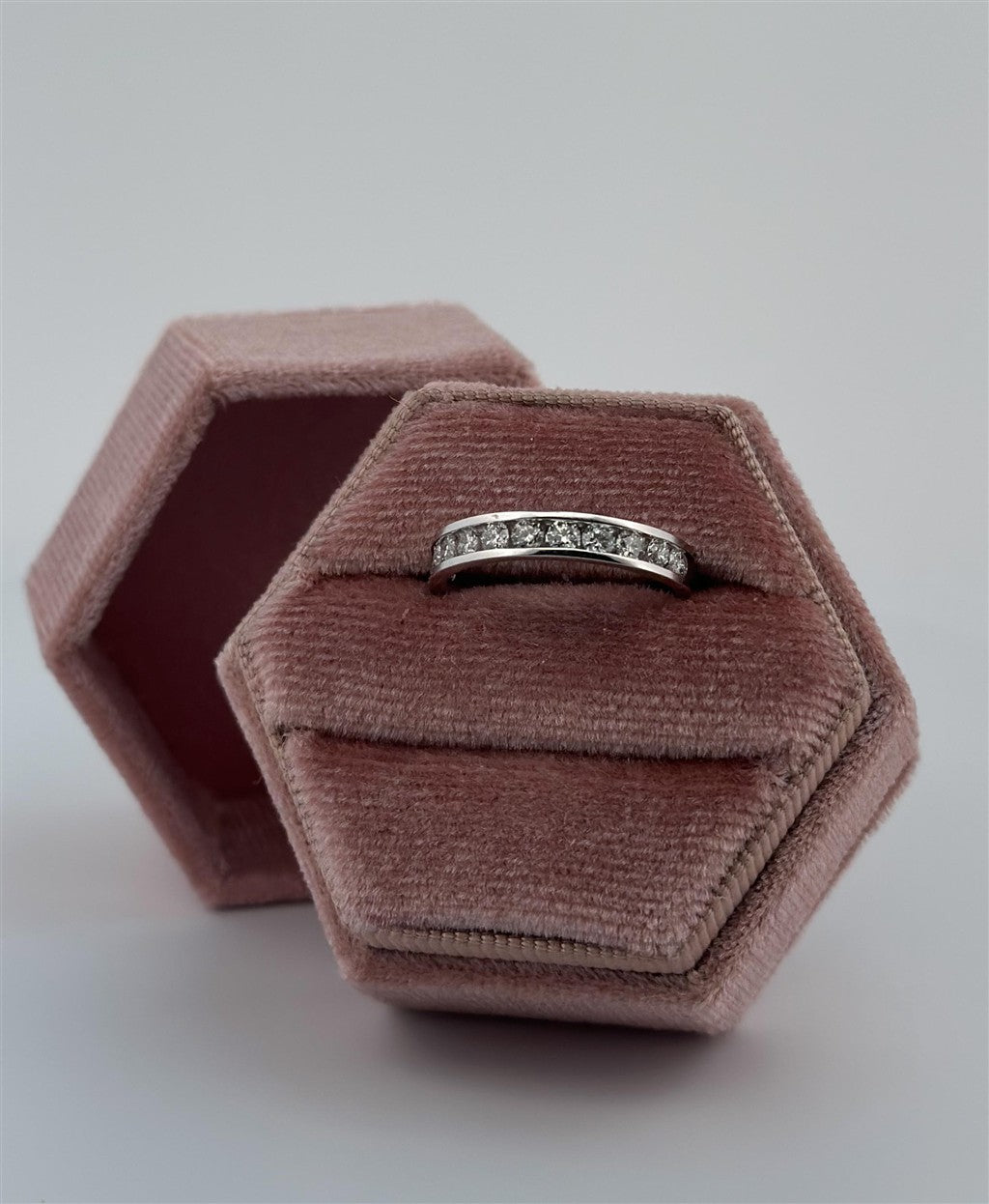 White Gold Channel Set Diamond Band