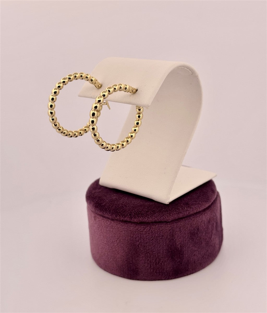 Yellow Gold Bubble Hoop Earrings
