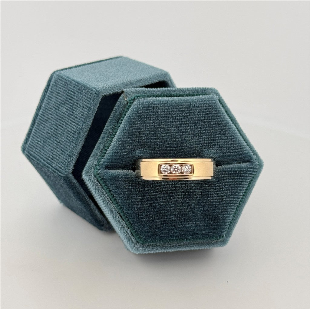 Yellow Gold Lab Grown Mens Wedding Band