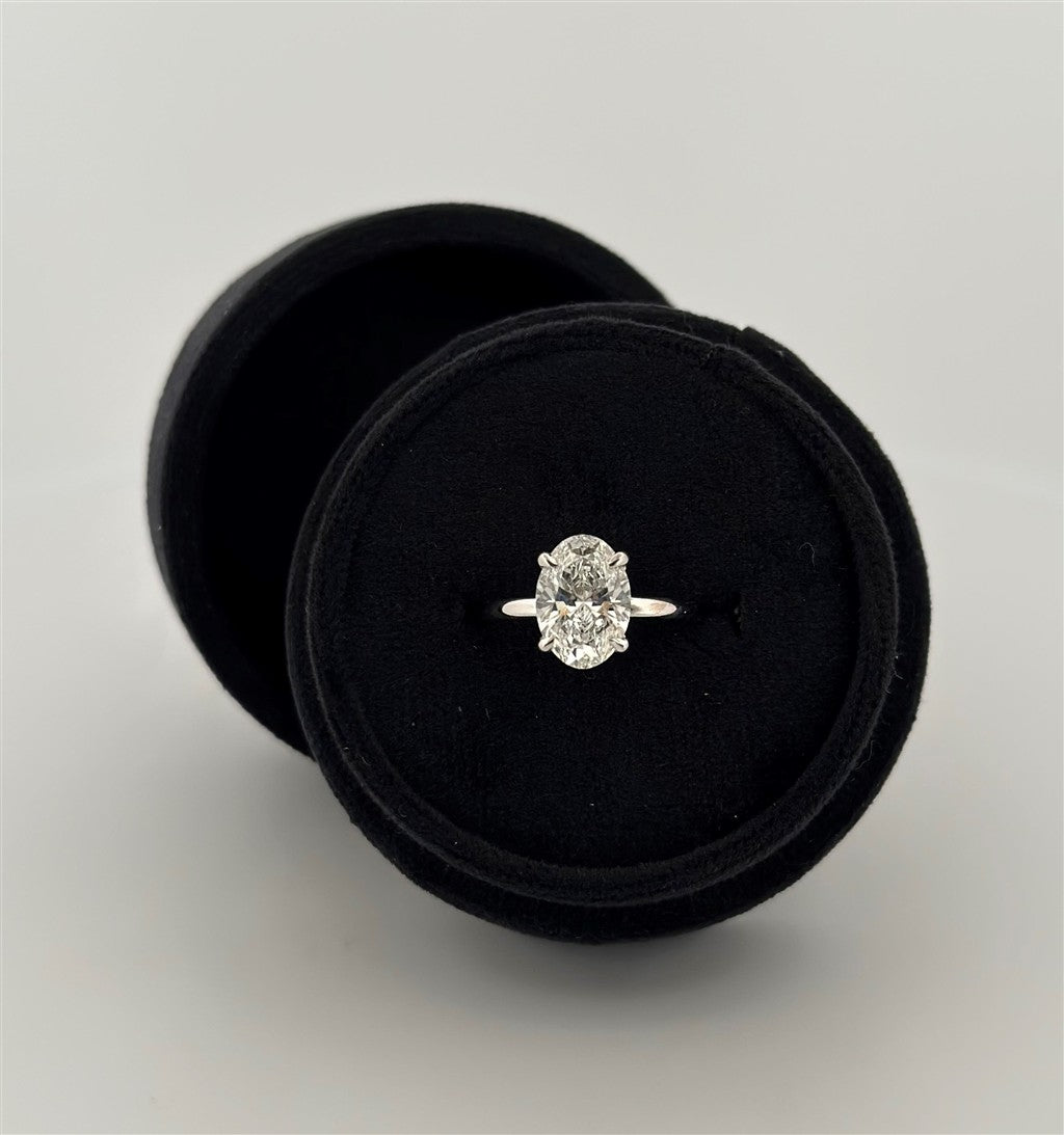 White Gold Lab Grown Oval Diamond Engagement Ring