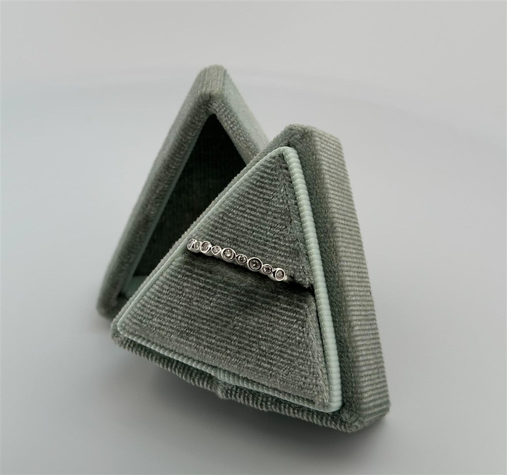 White Gold Round Diamond Stackable Ring