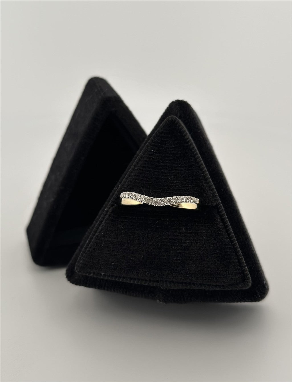 Yellow Gold Diamond Curved Band
