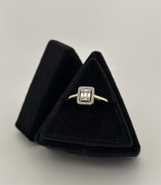 Yellow Gold Halo Style Ring