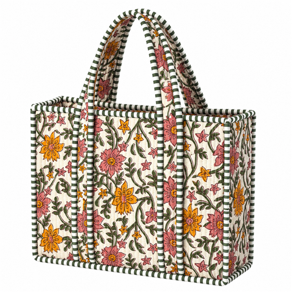 Orange and Pink Quilted Mini Bag