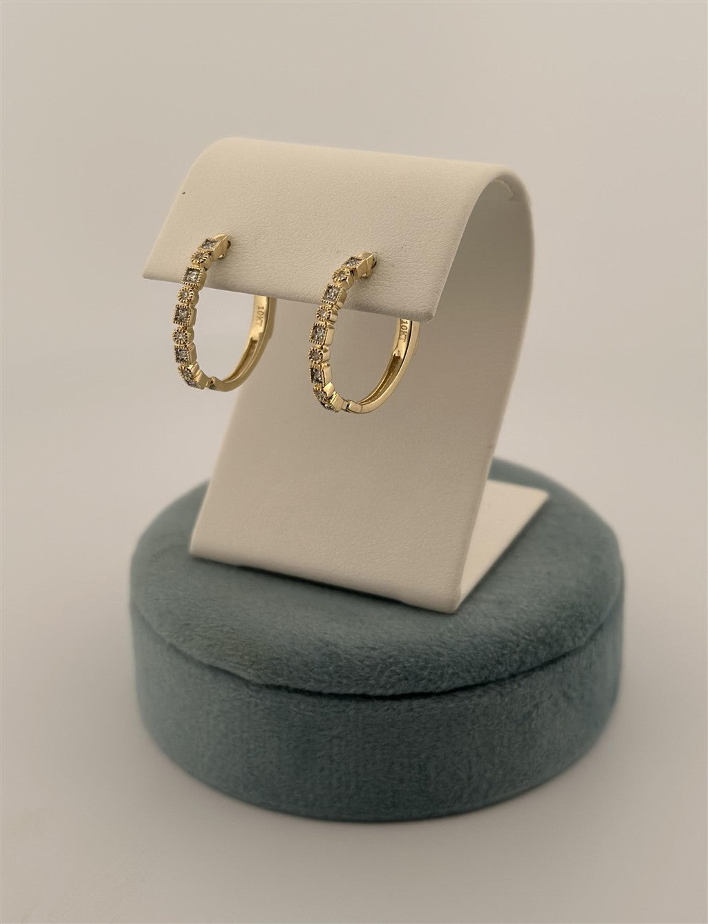 Yellow Gold Diamond Hoop Earrings