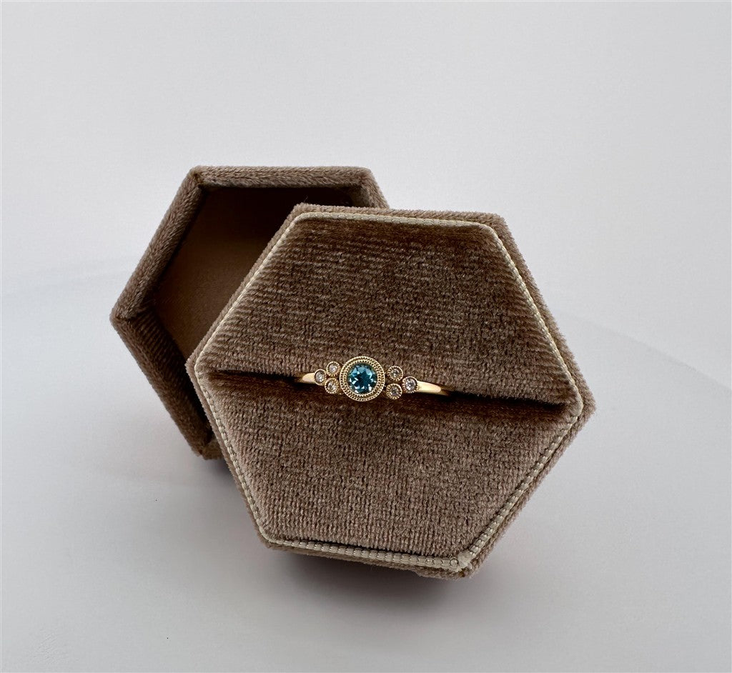 Yellow Gold Bezel Set Blue Topaz Ring