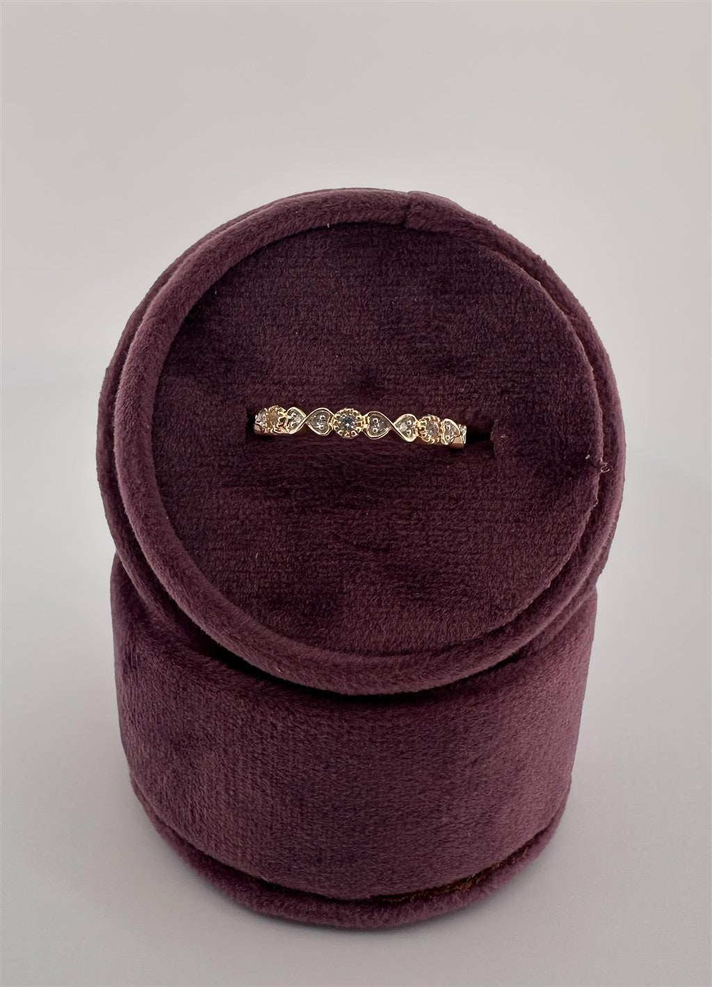 Yellow Gold Vintage Inspired April Birthstone Stackable Ring