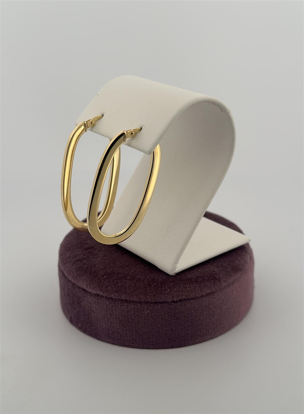 Yellow Gold Oval Hoop Earrings
