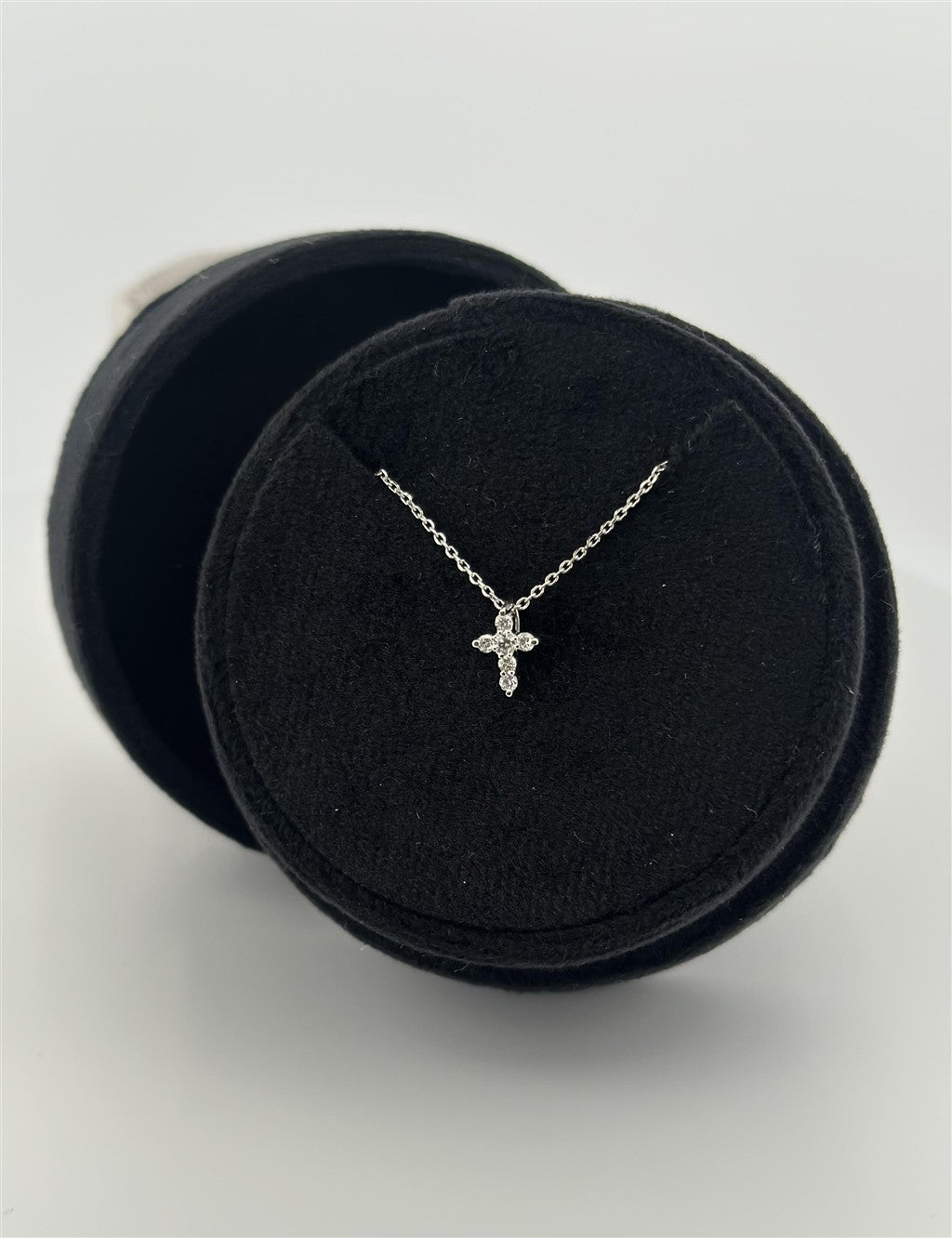 White Gold Diamond Cross Necklace