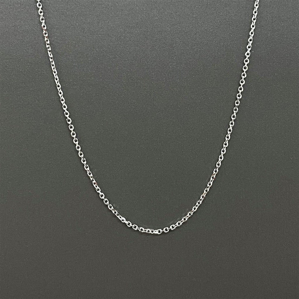 White Gold 18" Cable Chain