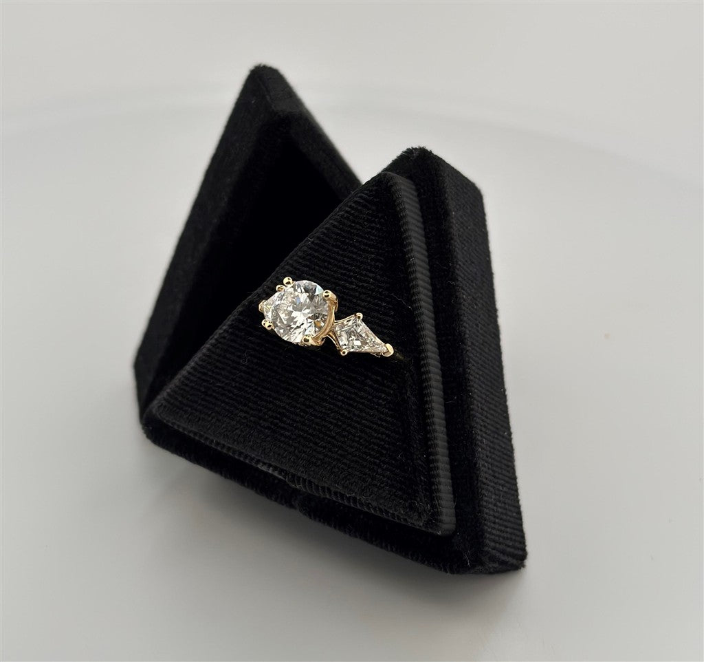 Yellow Gold Three Stone Diamond Engagement Ring