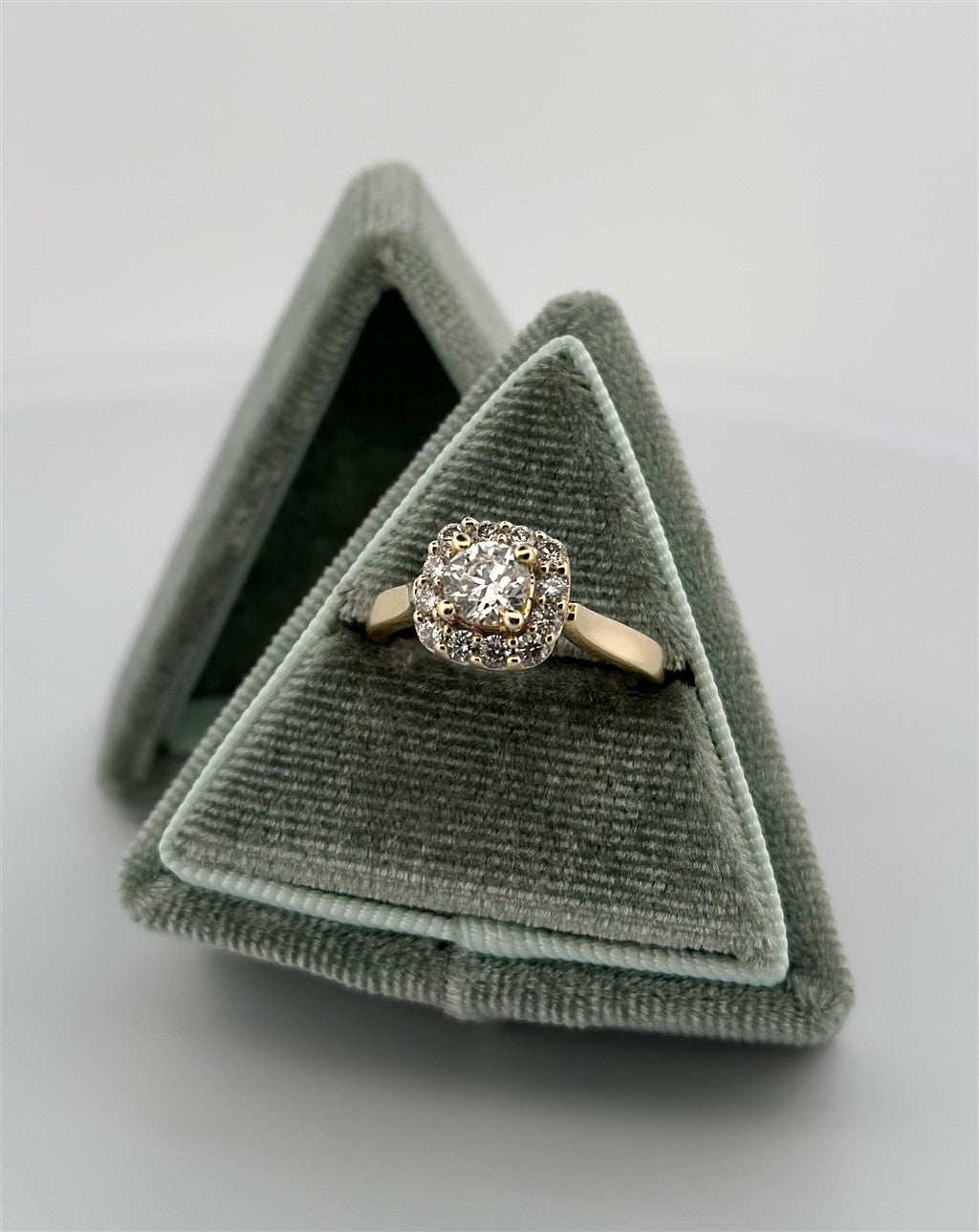 Yellow Gold Halo Style Diamond Engagement Ring
