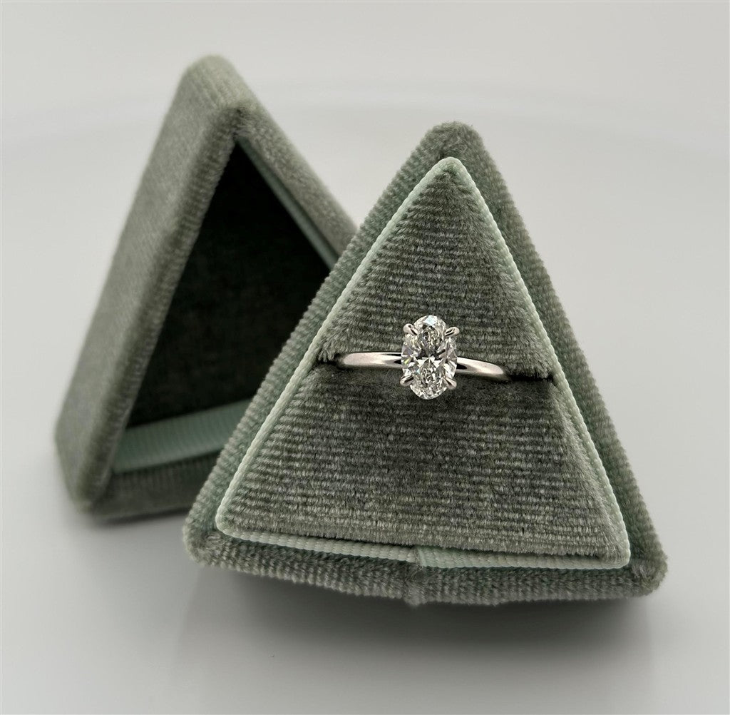 White Gold Lab Grown Oval Engagement Ring