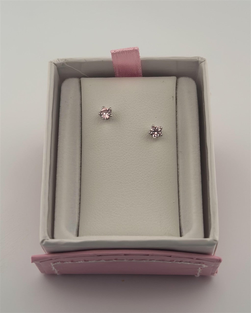 Childrens Sterling Silver October Birthstone Earrings