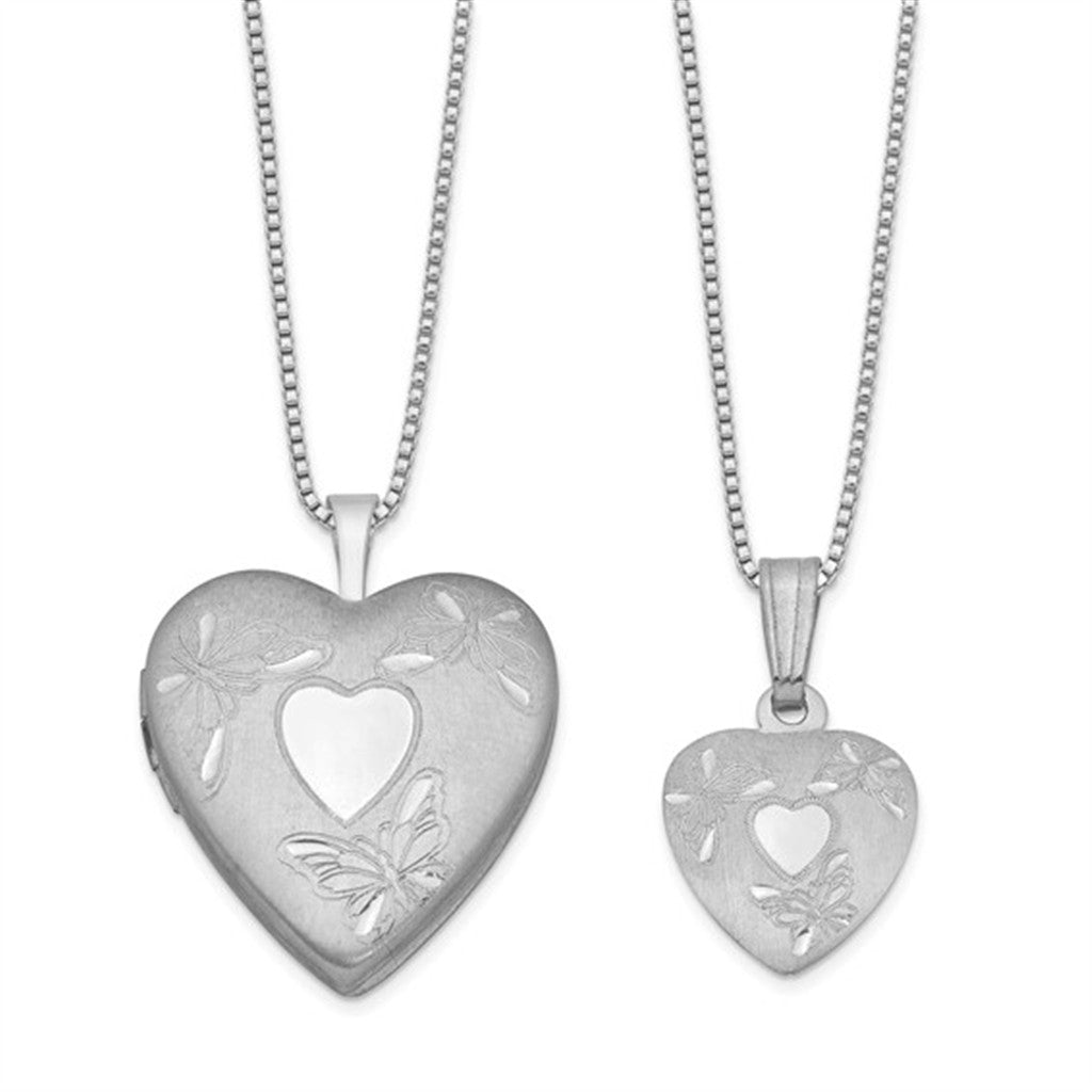 Sterling Silver Mother & Daughter Necklace Set