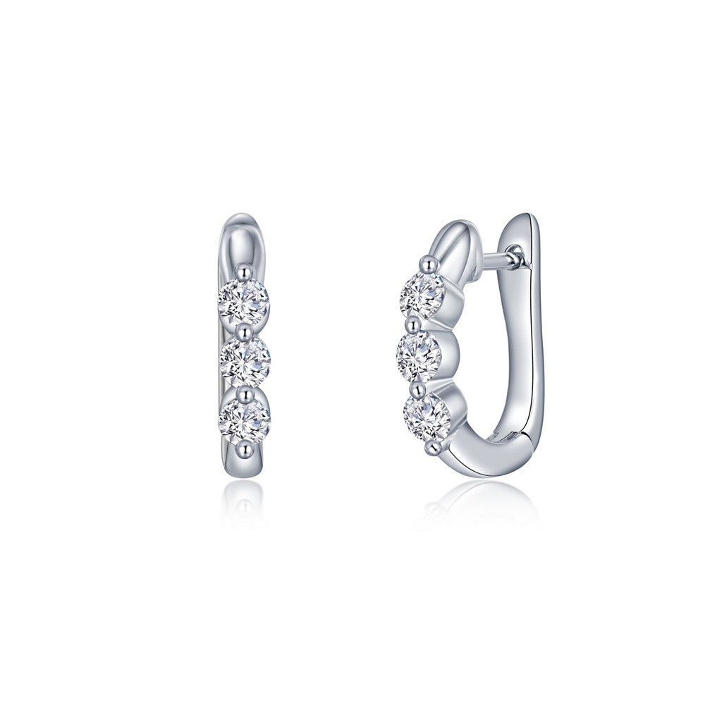 Lafonn 3-Stone Huggie Hoop Earrings