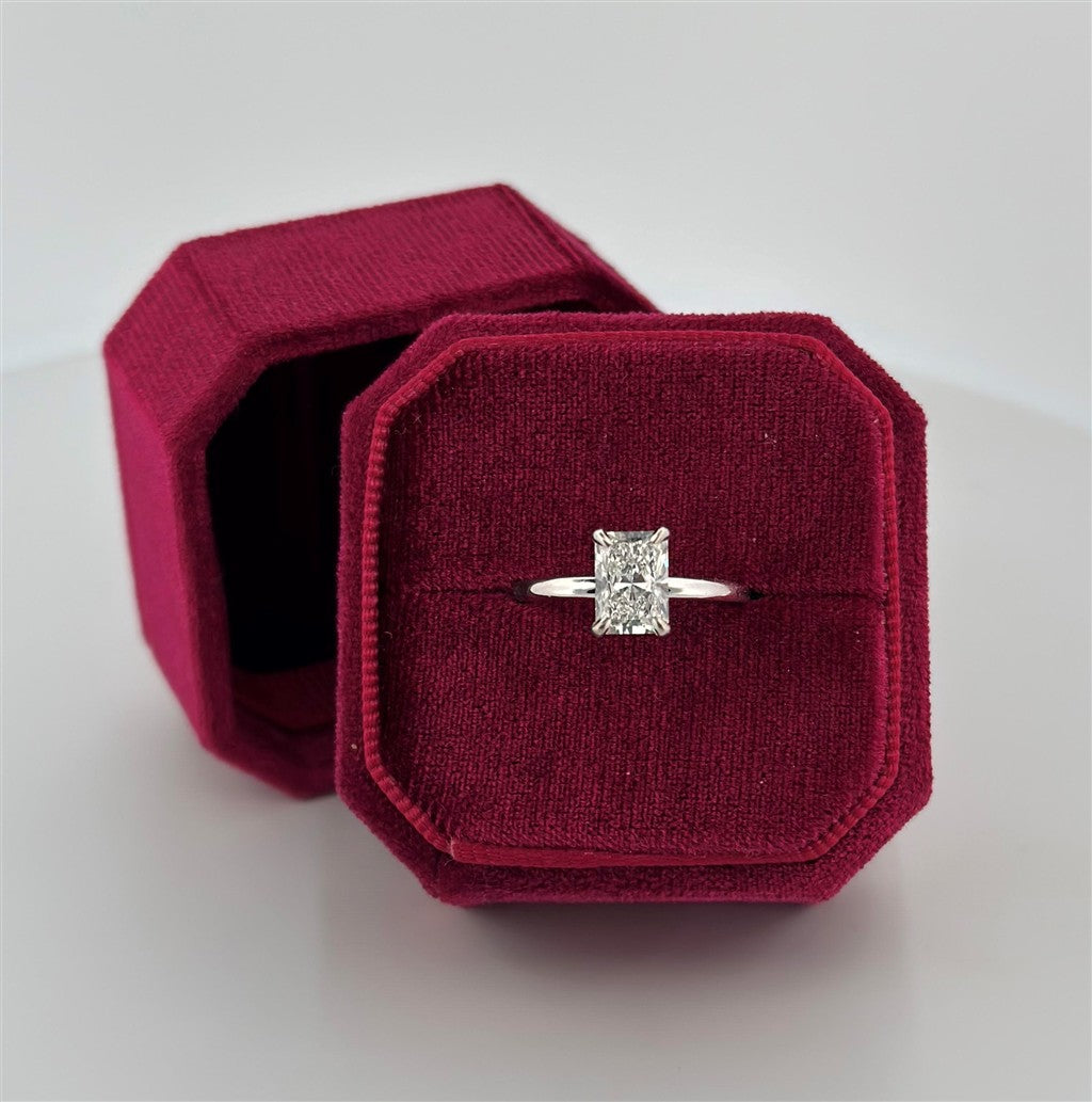 White Gold Lab Grown Radiant Cut Diamond Engagement Ring