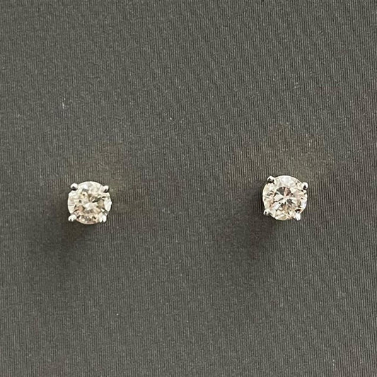 White Gold Round Diamond Earrings
