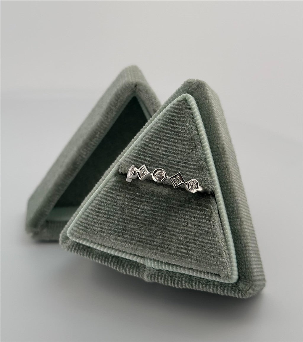 White Gold Vintage Inspired Stackable Ring