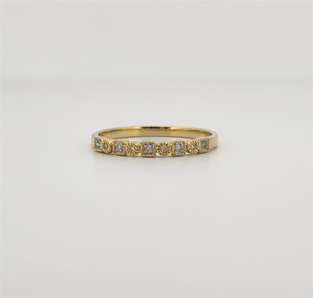 Yellow Gold Vintage Inspired Stackable Ring
