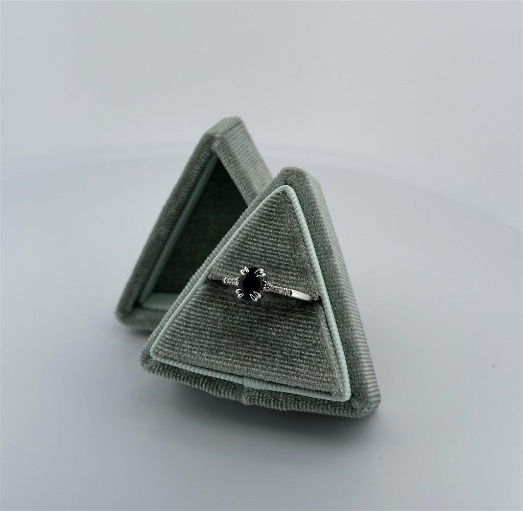 White Gold Diamond Accent Sapphire Ring