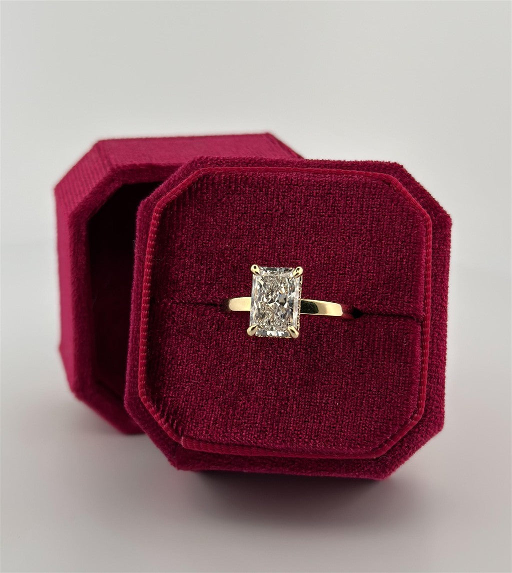Yellow Gold Hidden Halo Style Lab Grown Diamond Engagement Ring