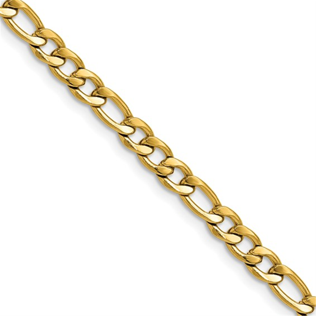 Stainless Yellow Plated Figaro Chain