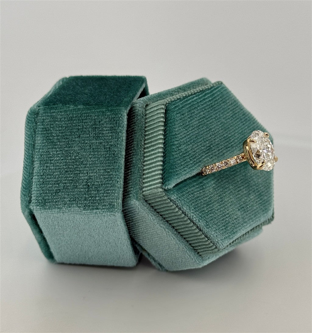 Yellow Gold Lab Grown Oval Diamond Engagement Ring