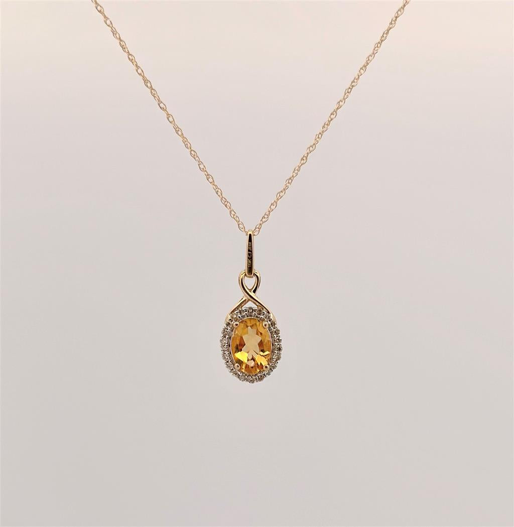 Yellow Gold Citrine Necklace