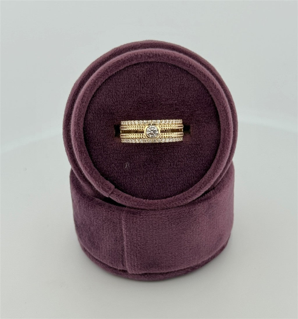 Yellow Gold Bezel Set Lab Grown Diamond Ring