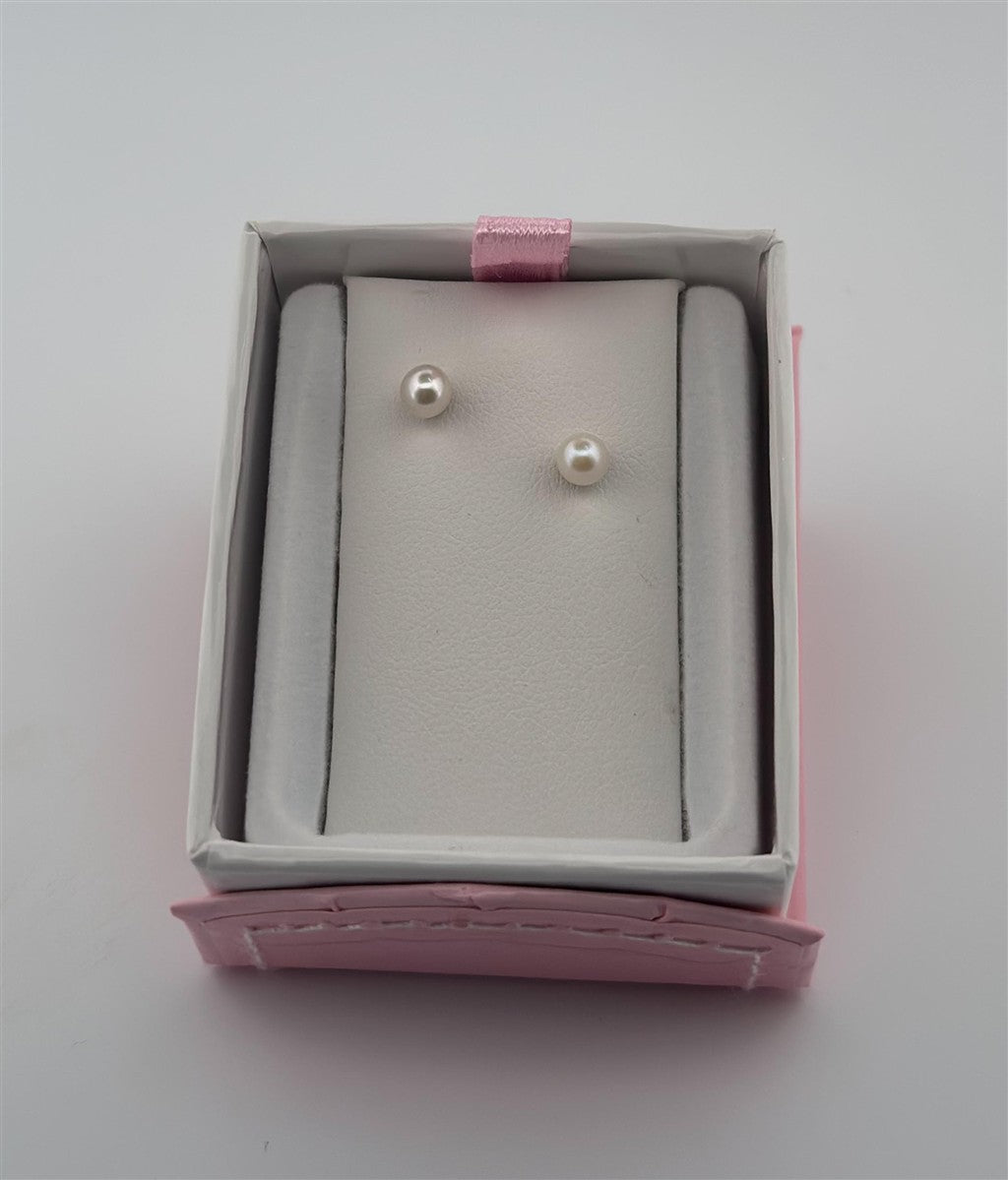 Childrens Sterling Silver Pearl Earrings