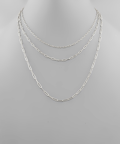 Paperclip Chain Layered Necklace
