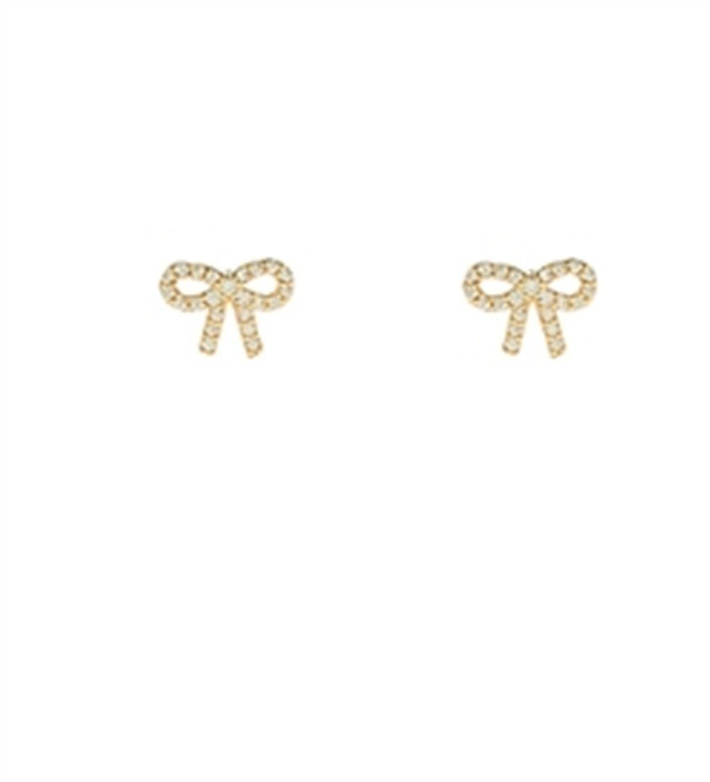 Trendy CZ Bow Earrings