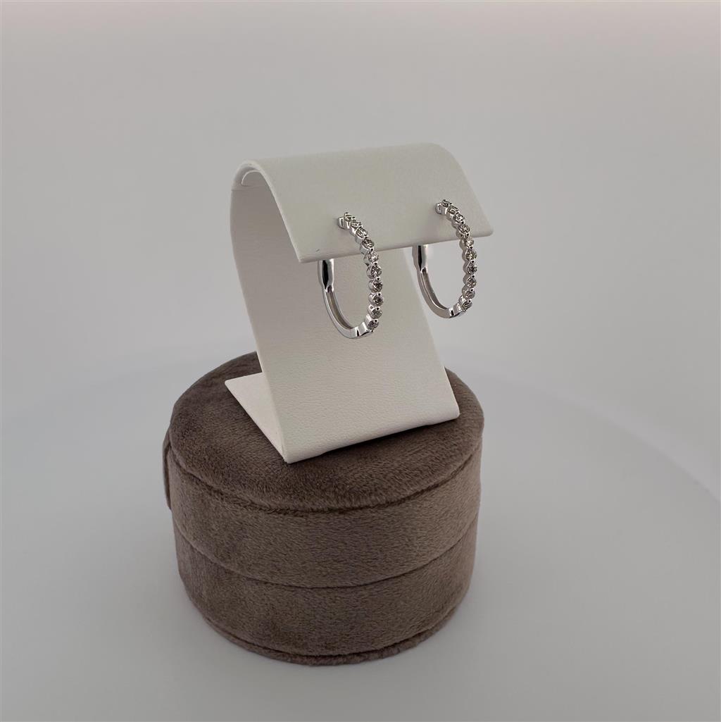 White Gold Diamond Hoop Earrings