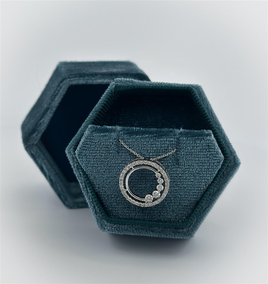 White Gold Diamond Circle Necklace