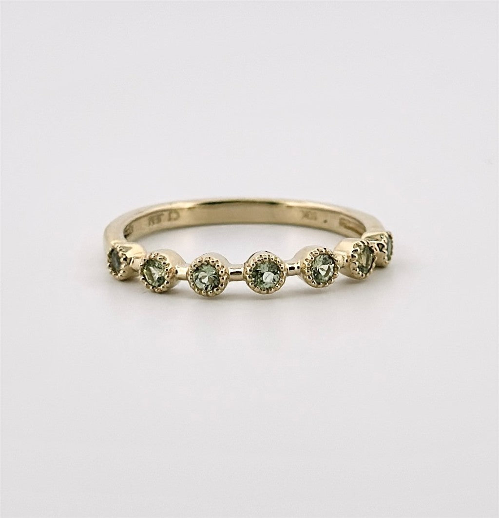 Yellow Gold Peridot Stackable Ring