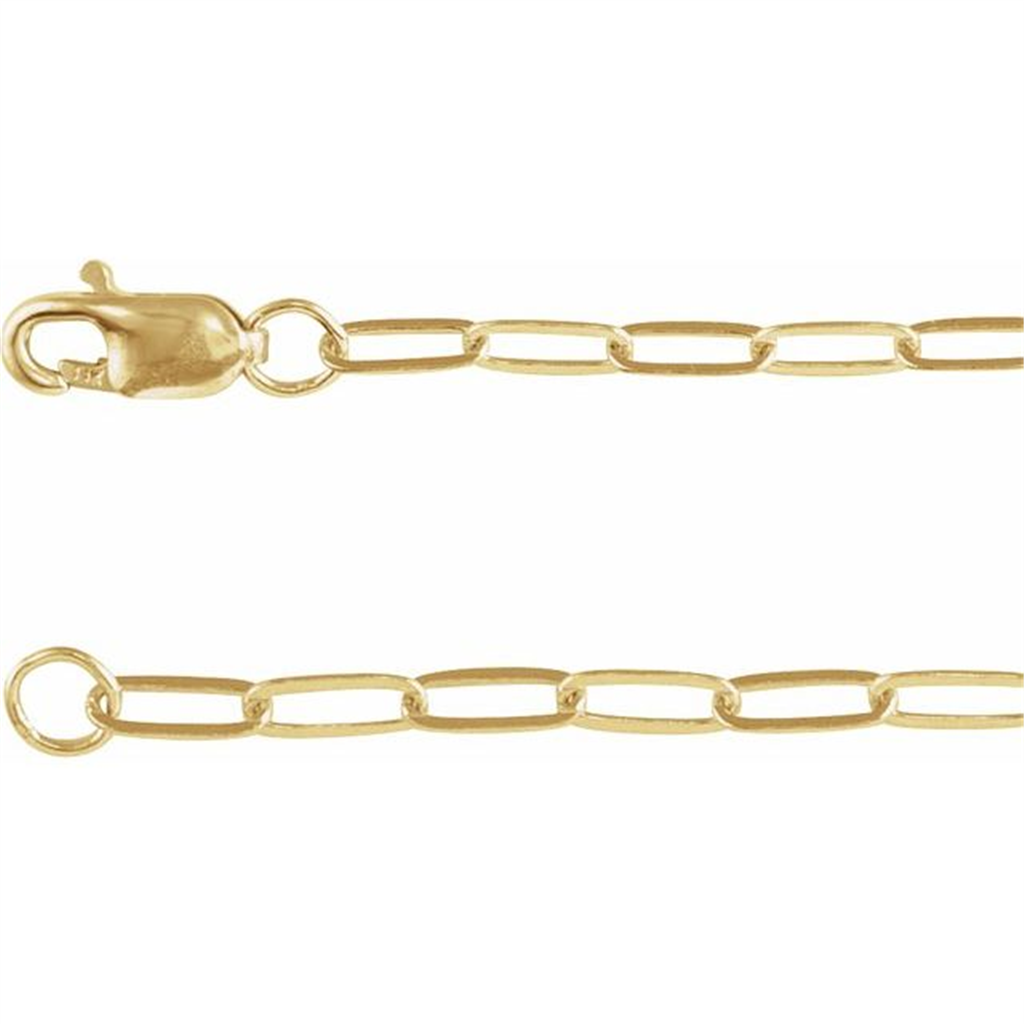 Gold Filled 18" Elongated Flat Link Chain