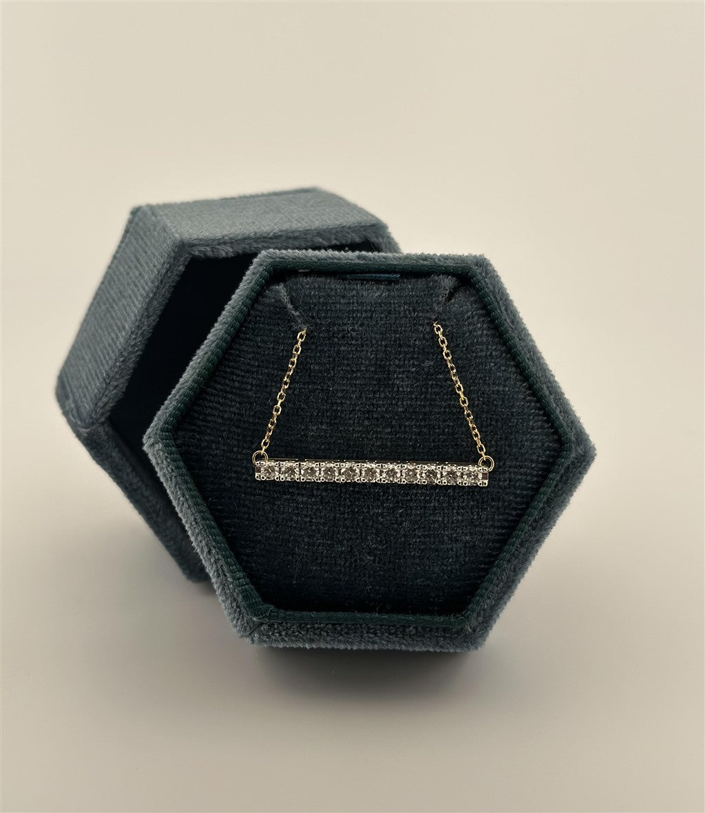 Yellow Gold Diamond Bar Necklace