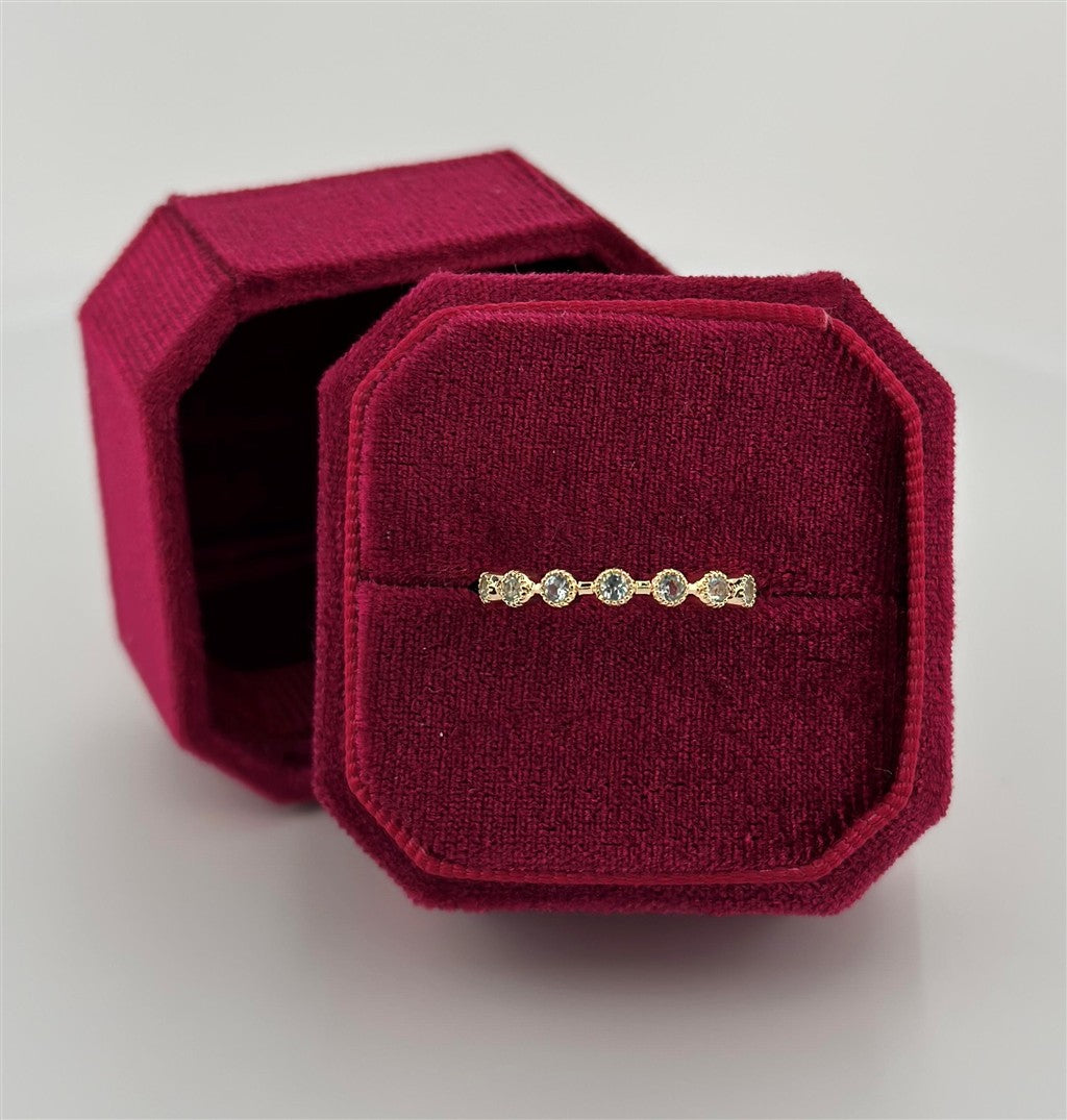 Yellow Gold vintage Inspired Blue Topaz Ring